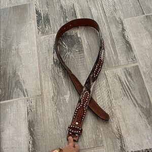 Men’s Studded Brown Leather Belt